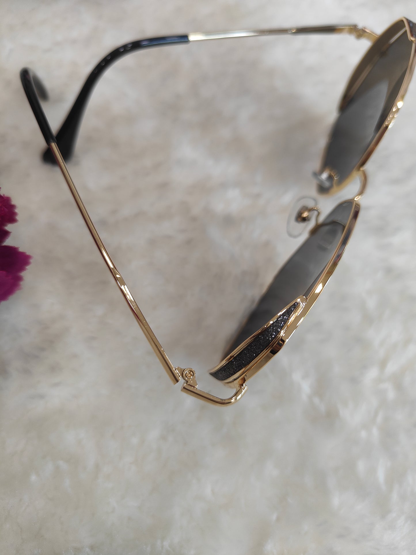 Golden Metallic Sleek Glasses