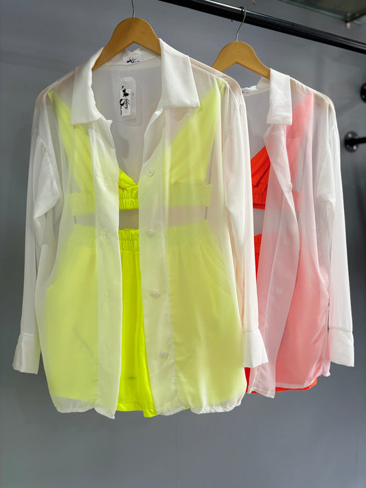 Neon Top, Jacket and Shorts