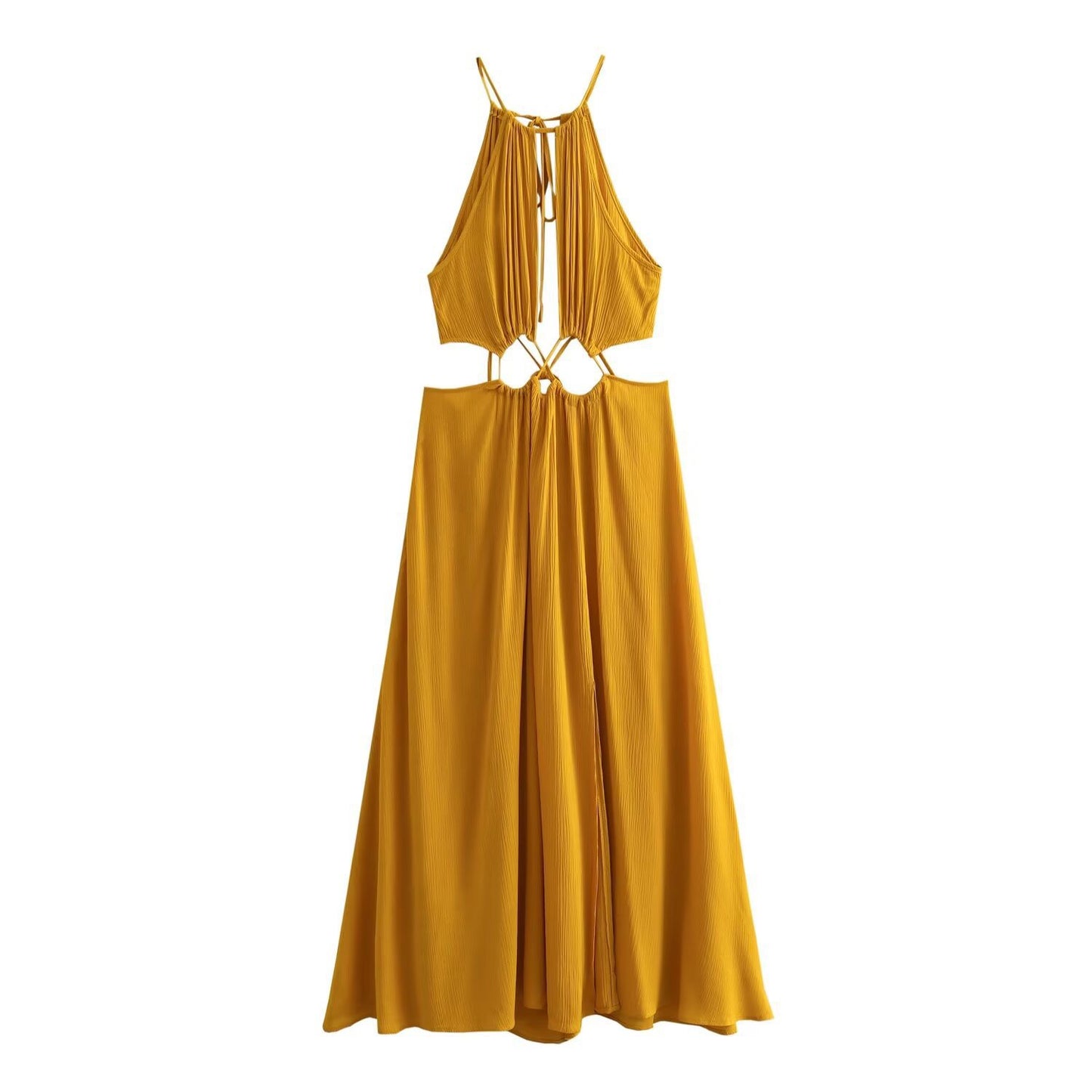 Yellow Halter Neck Dress