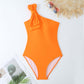Vibrant Orange One-Shoulder Swimwear