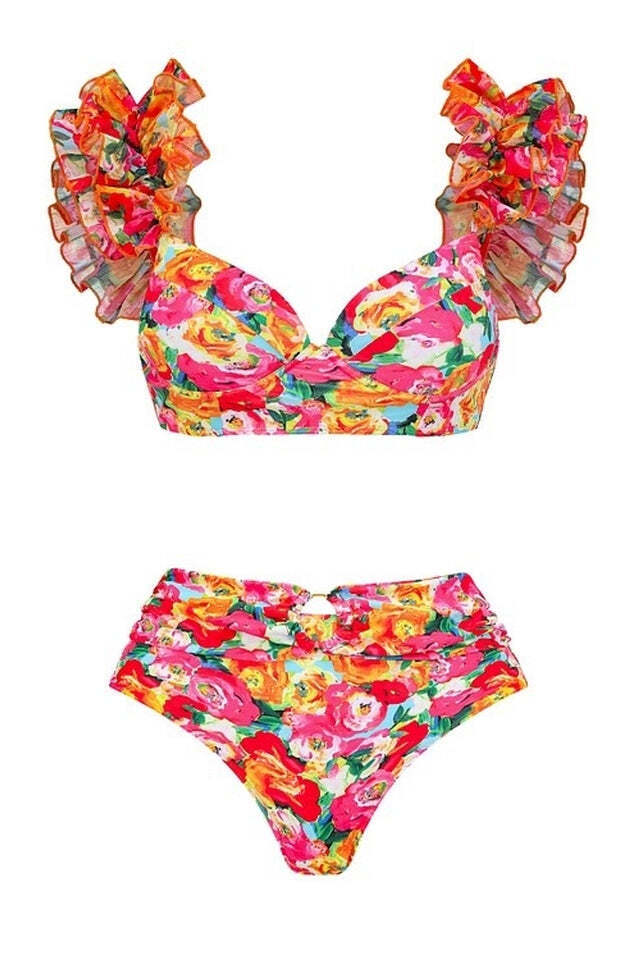 Multi Blossom Ruffled Swimwear