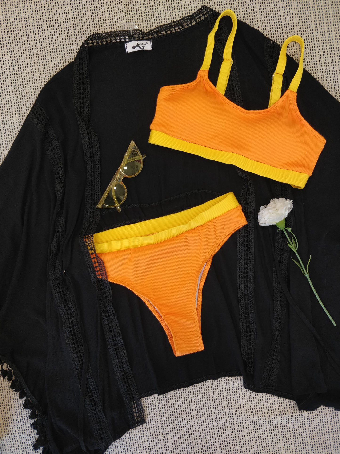 Splashy Orange Swimsuit