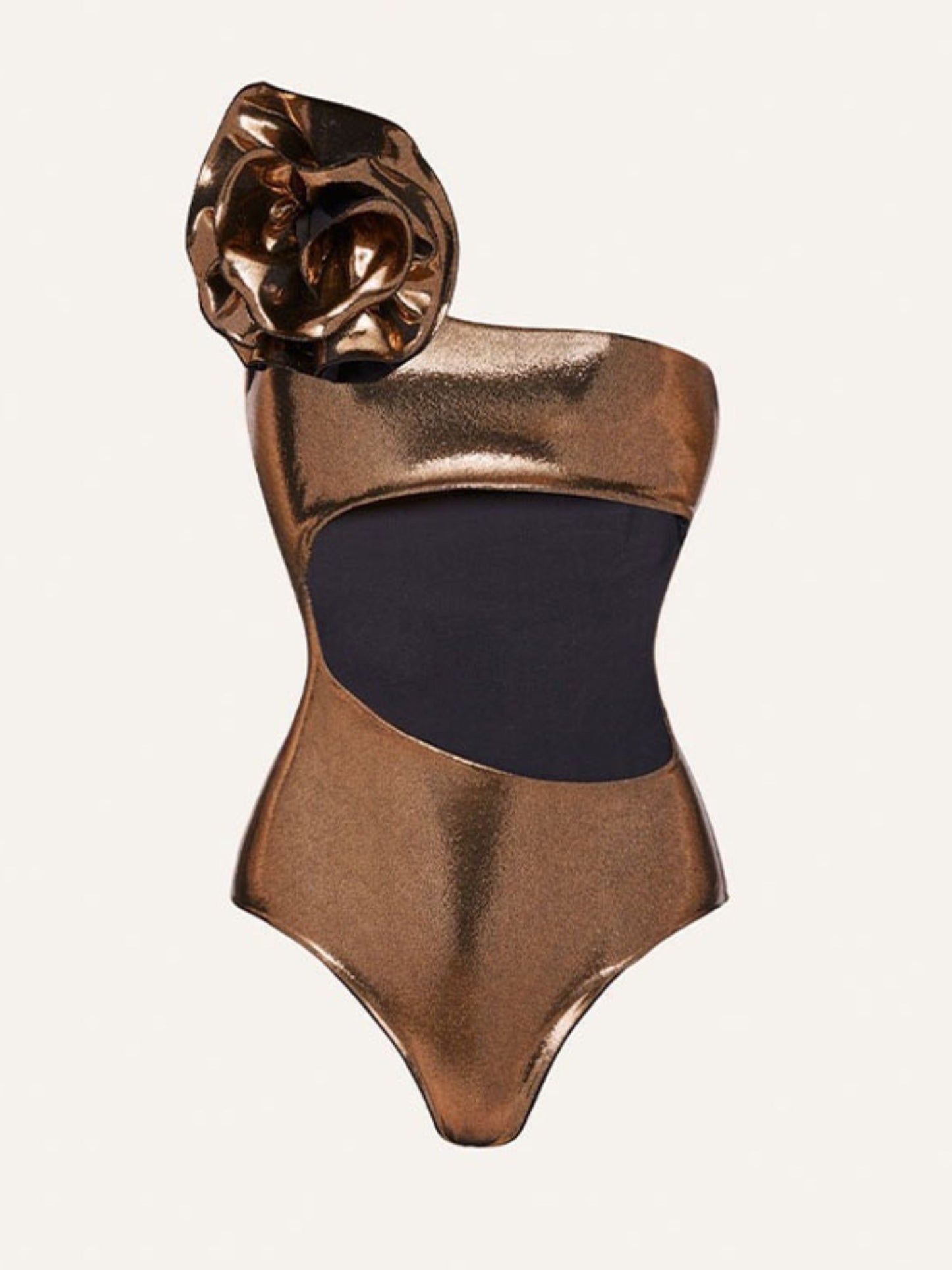 Metallic One Shoulder Monokini