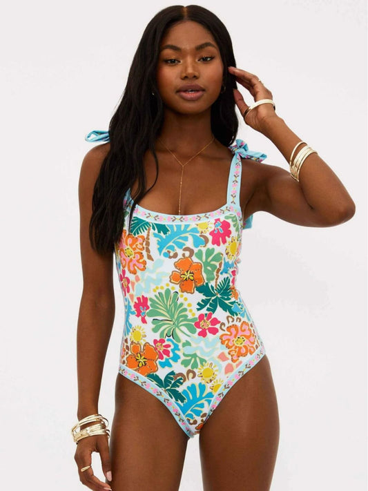 Multi Colored Floral Blue Monokini