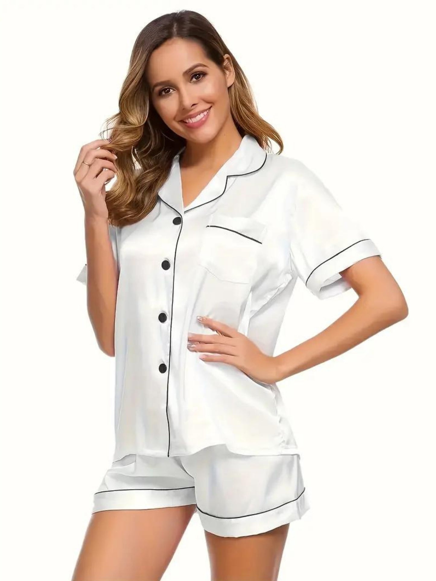 White Chic Shorts Nightsuit