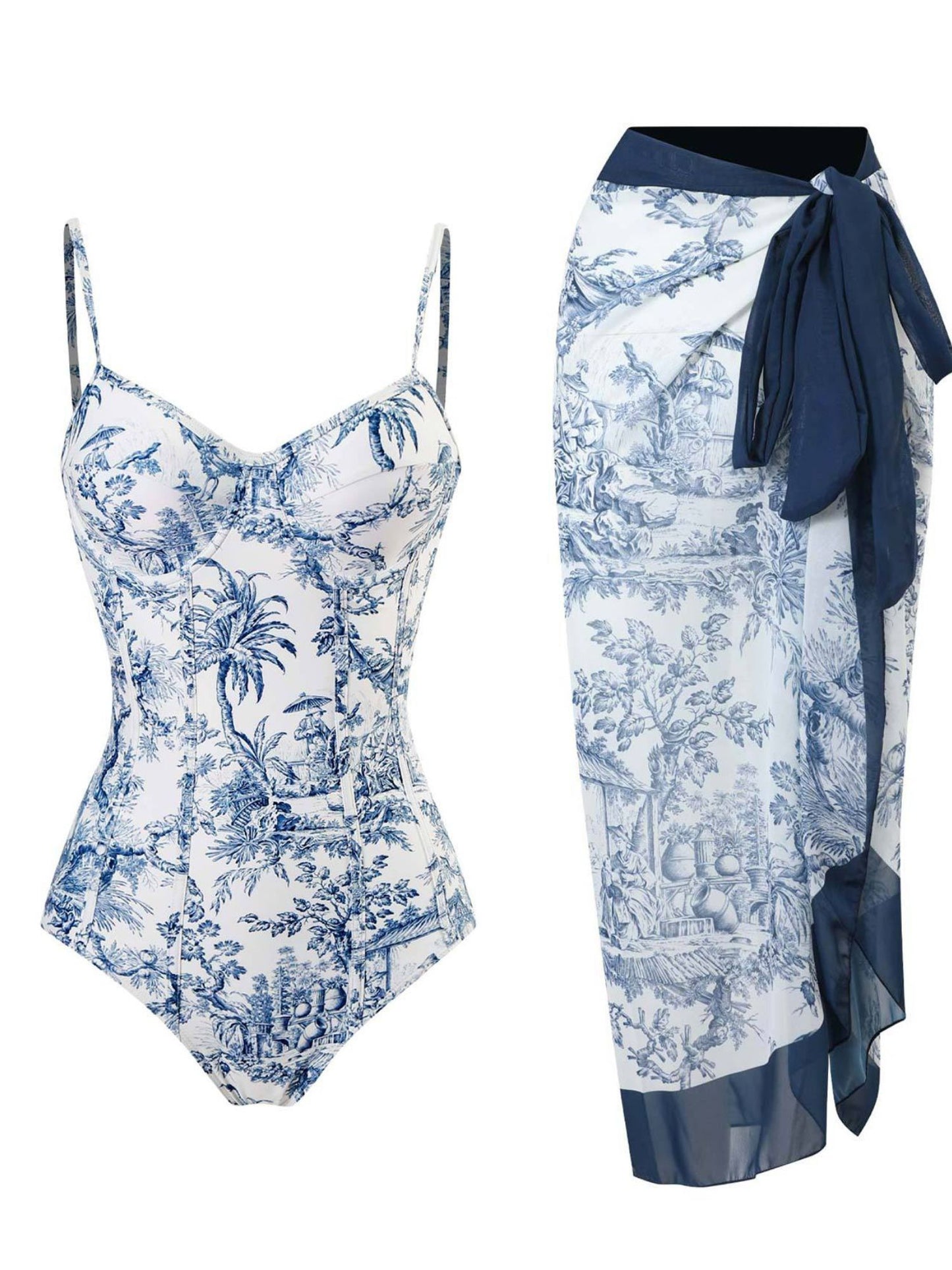 Blue Tropical Temptation Monokini Set