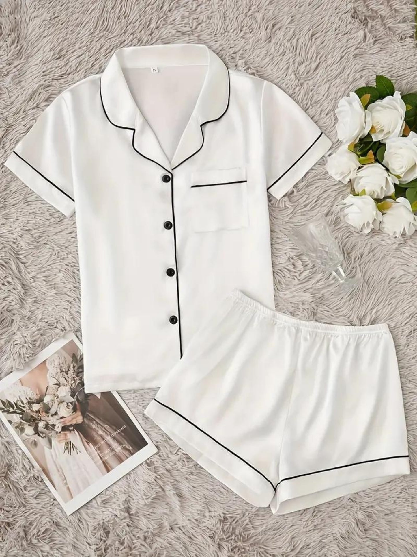 White Chic Shorts Nightsuit