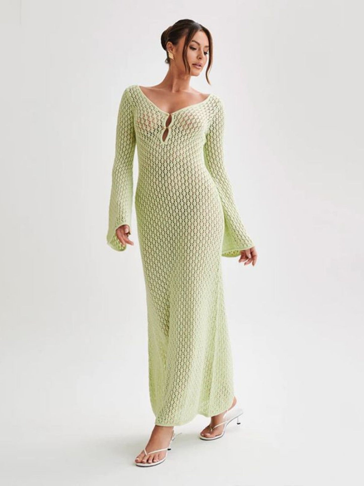 Green Long Maxi Cover-Up Dress