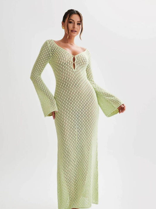 Green Long Maxi Cover-Up Dress