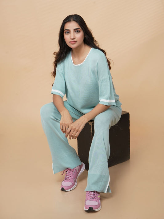 Green Solid Loungewear Set