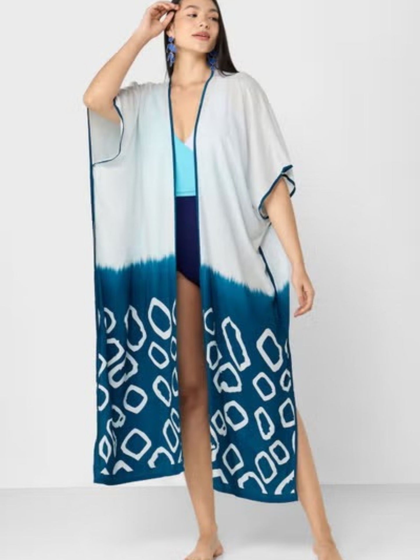 Sea-Blue Boho Style Cover Up