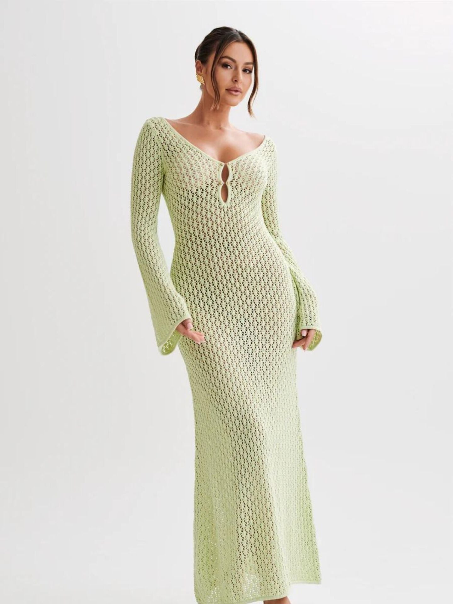 Green Long Maxi Cover-Up Dress