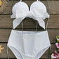 White Heart Strapless Bikini Set