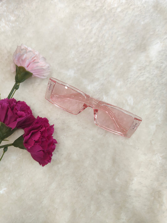 Pink Rectangular Frame Glasses