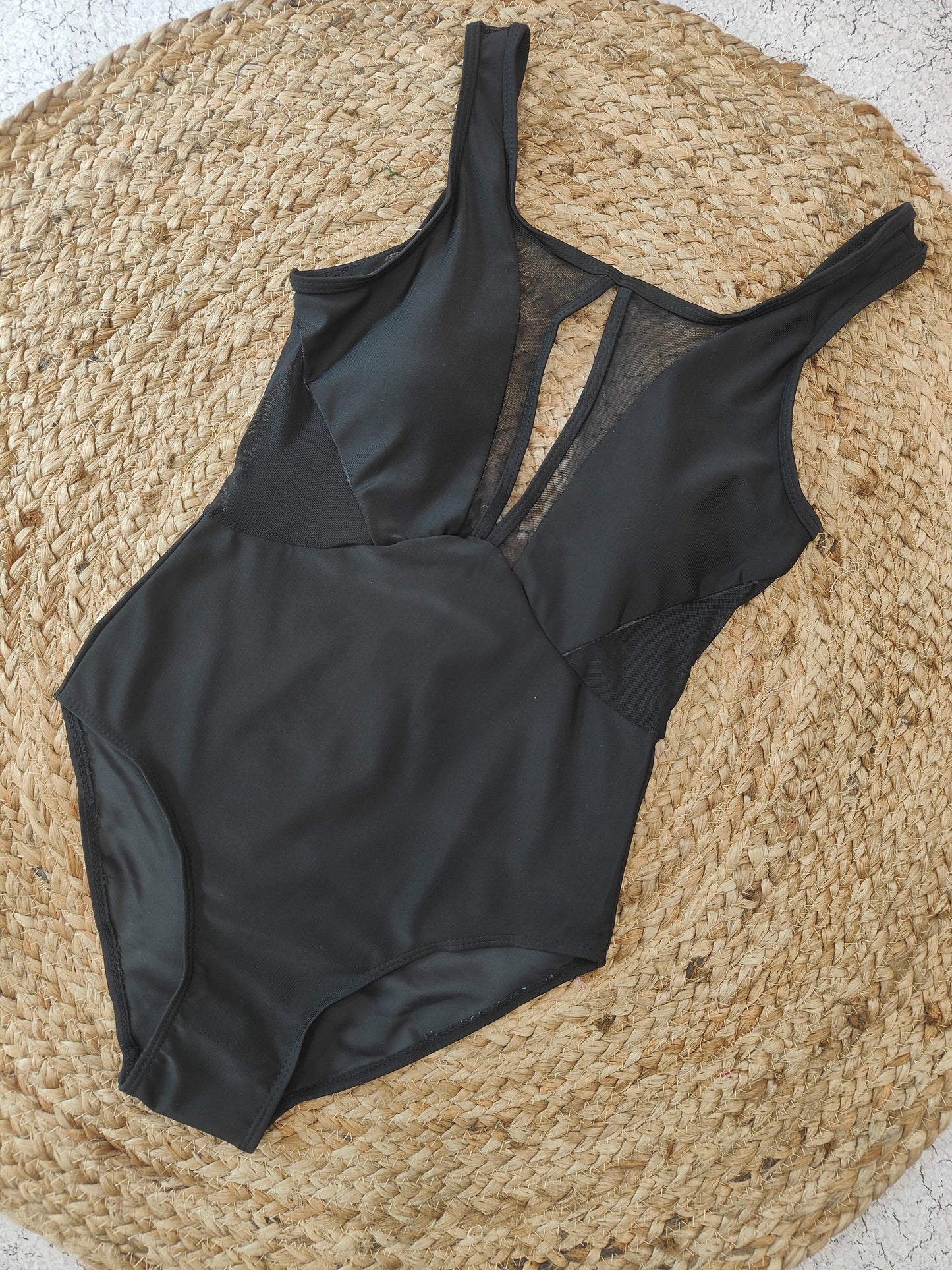 Net Mesh Black Monokini