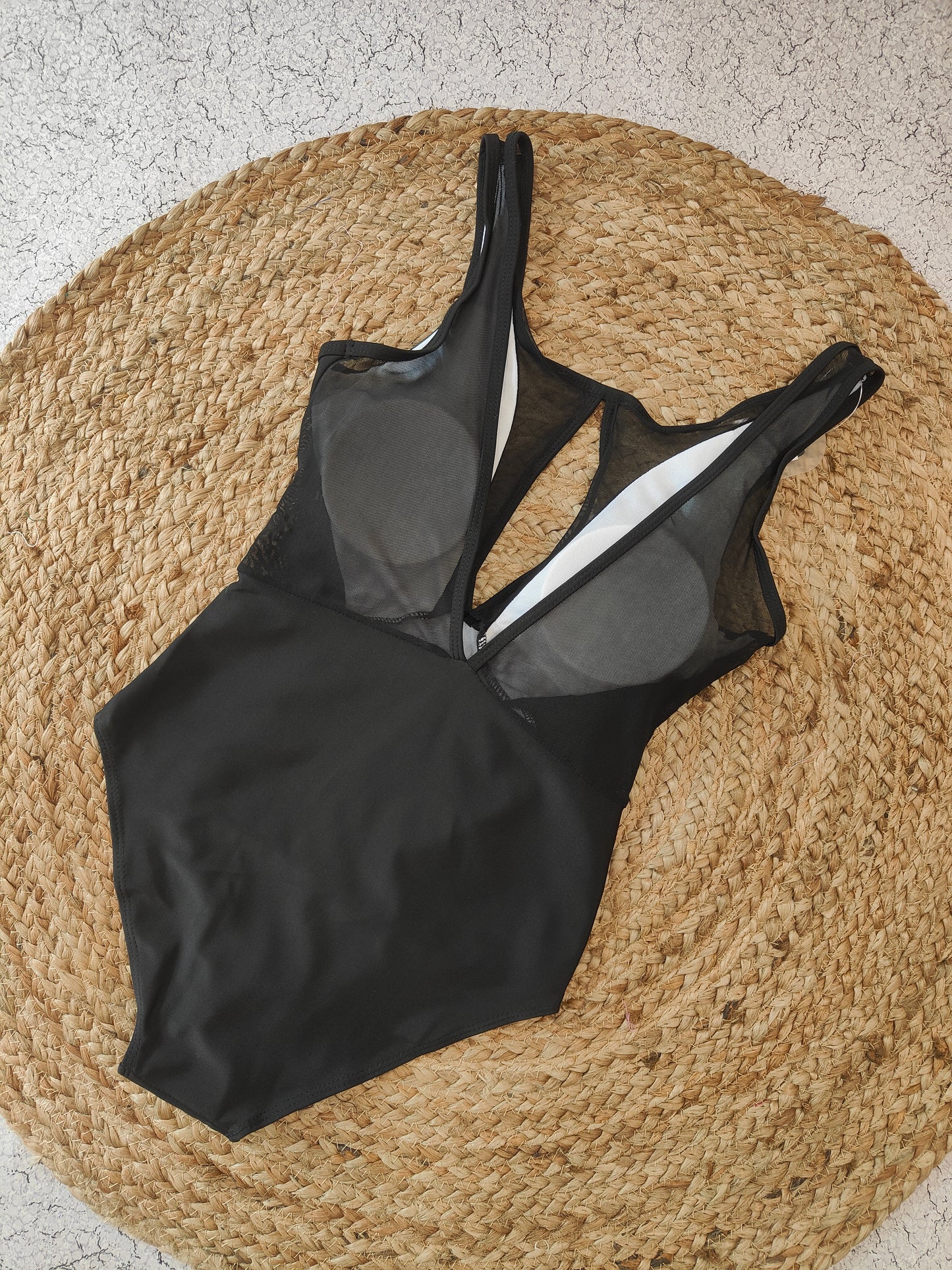 Net Mesh Black Monokini