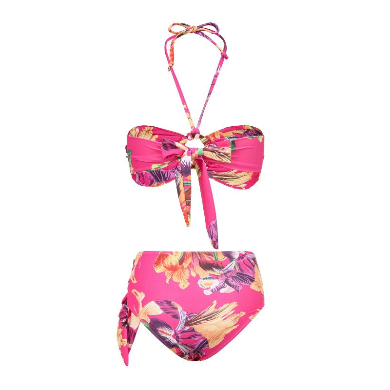 Hot Pink Floral Bikini Set