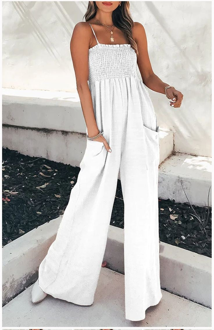 Whimsical White Allure Jumpsuit
