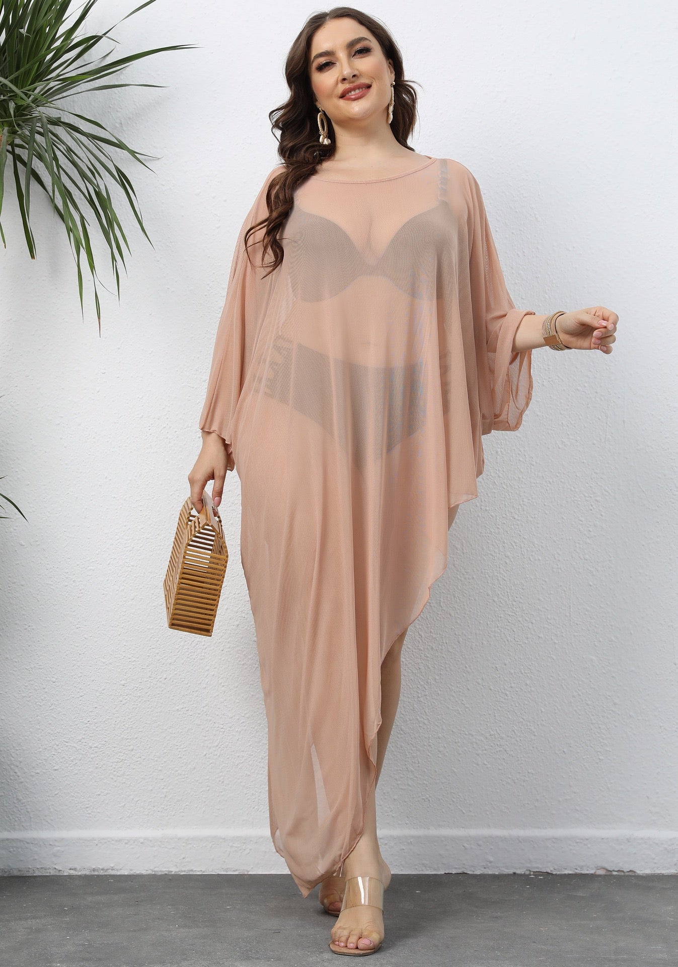 Beige Sheer Cover Up