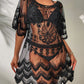 Black Mesh Sheer Sarong Dress