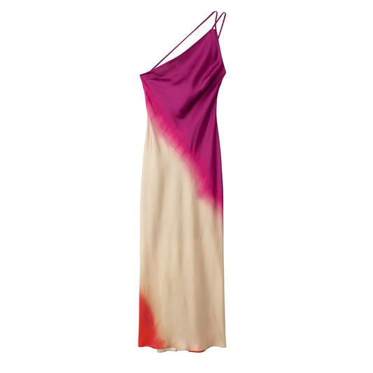 Vibrant One-Shoulder Long Dress