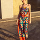 Multi Abstract Tube Top and Pant