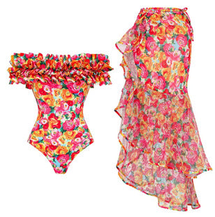 Off Shoulder Floral Monokini Set