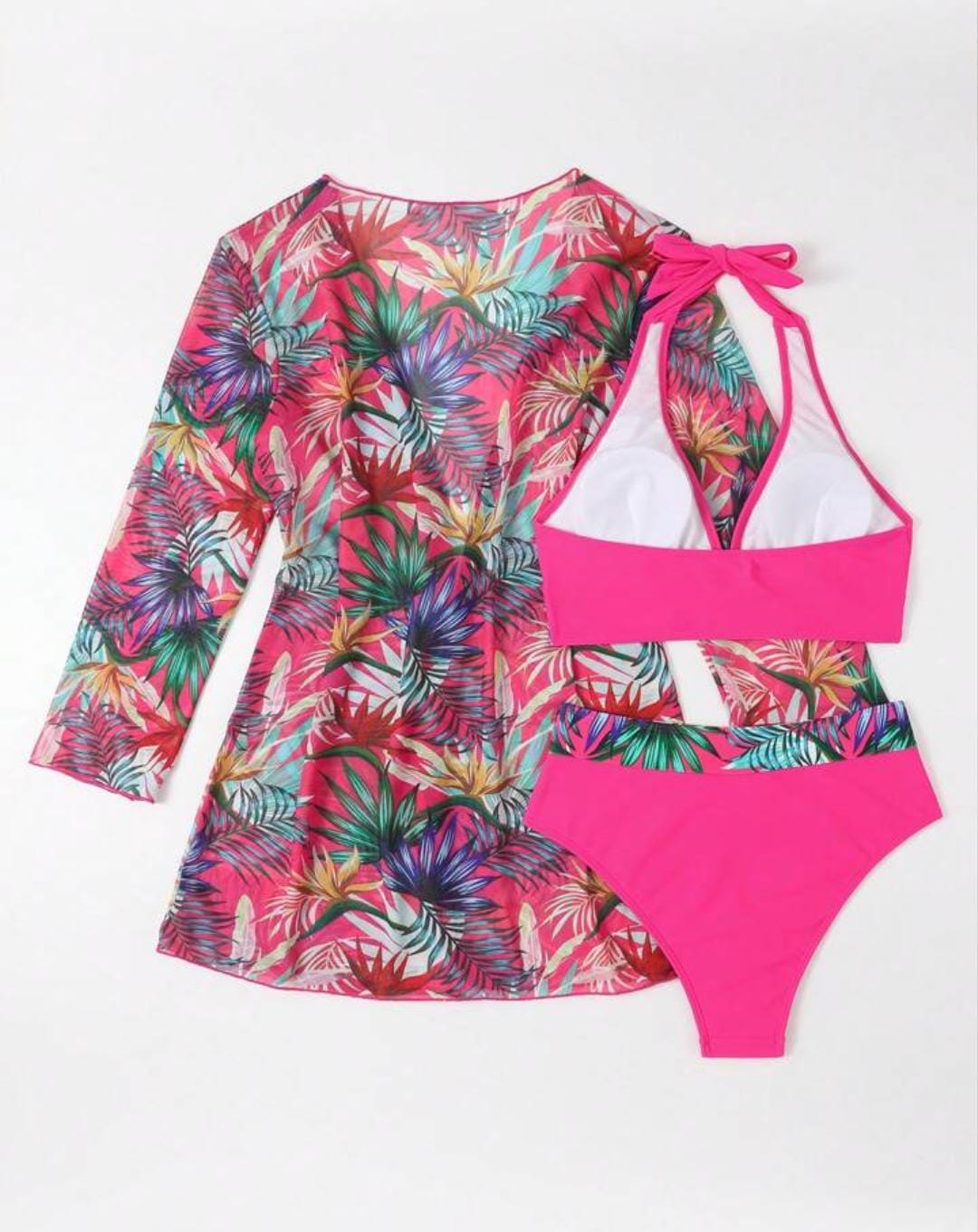 Pink Tropical Floral Swimwear