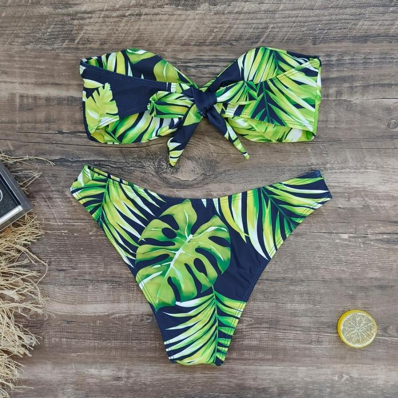 Green Palm Leaves Swimwear