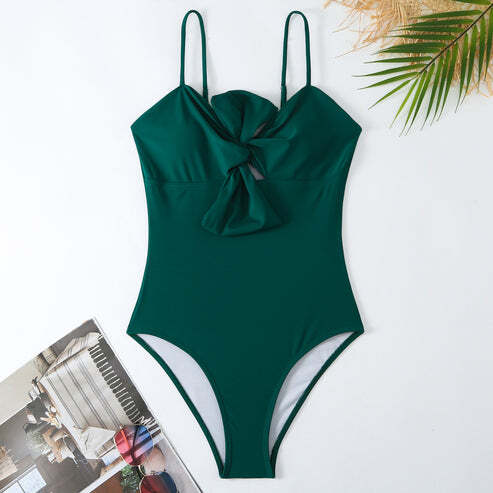 Green Bow Monokini Swimsuit