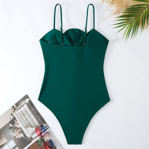 Green Bow Monokini Swimsuit