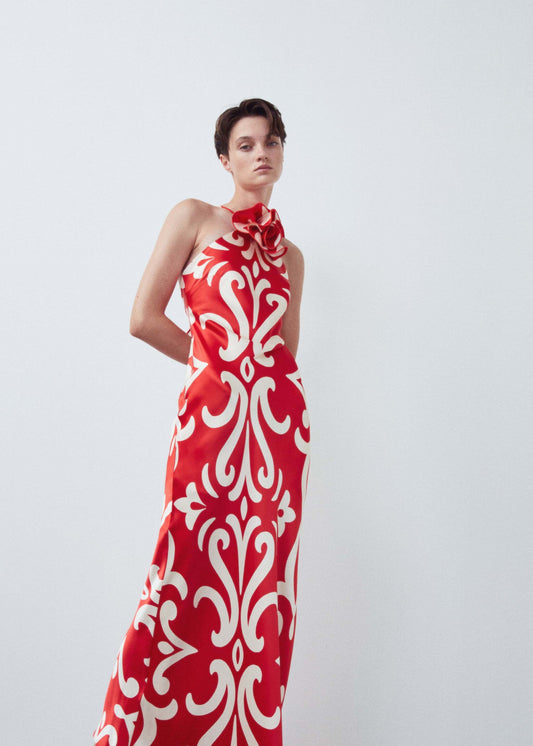 Abstract Red Singlet Dress