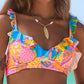 Vibrant Oceanic Ruffled Bikini Set