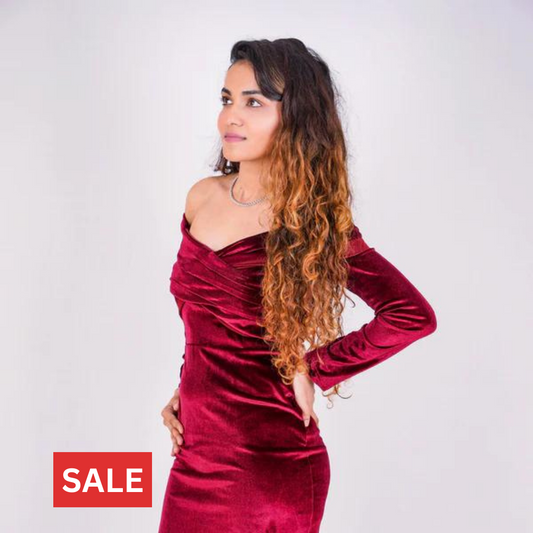 Redwine Velvet Dress