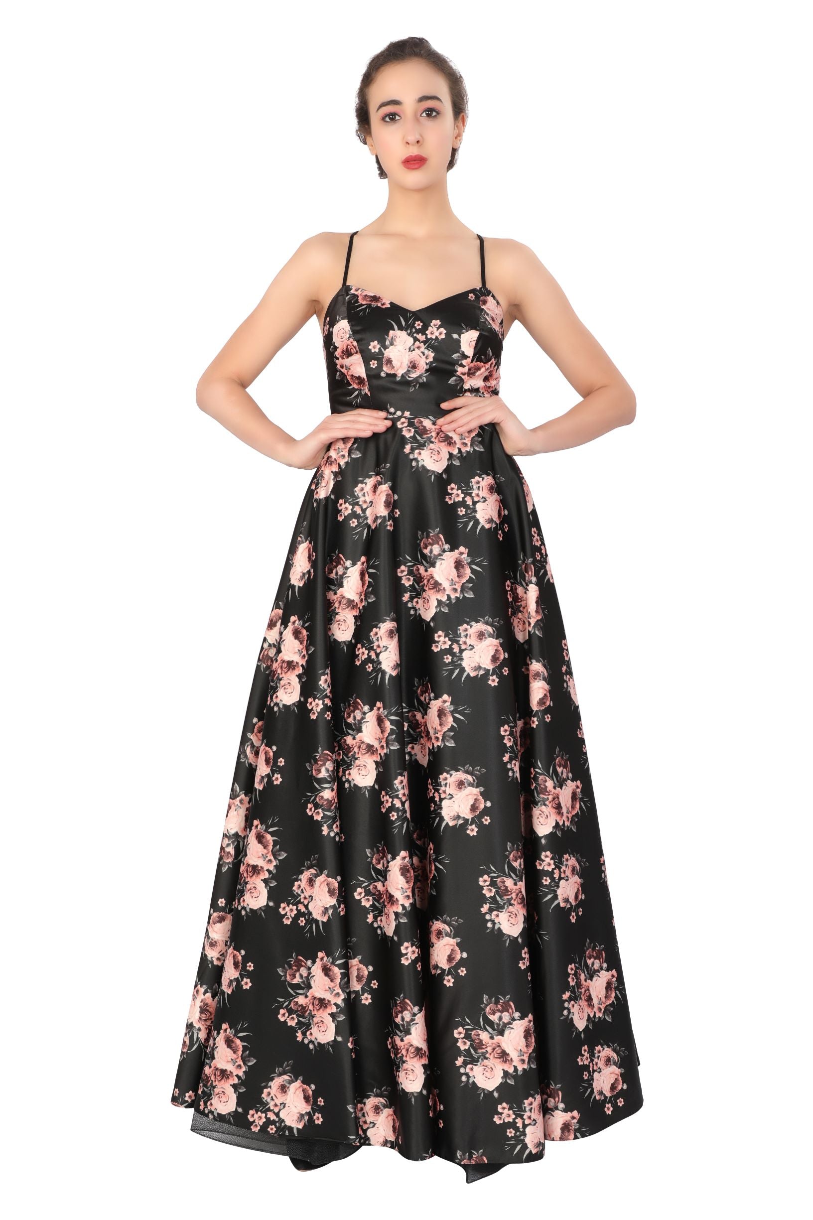 Floral Cross Gown - Addery.co.in