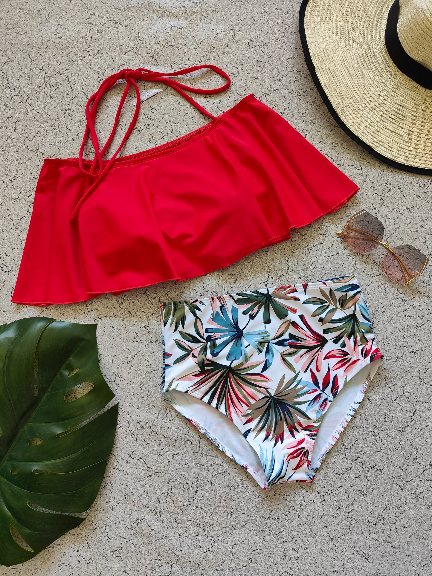 Mapel Leafy Red Swimwear