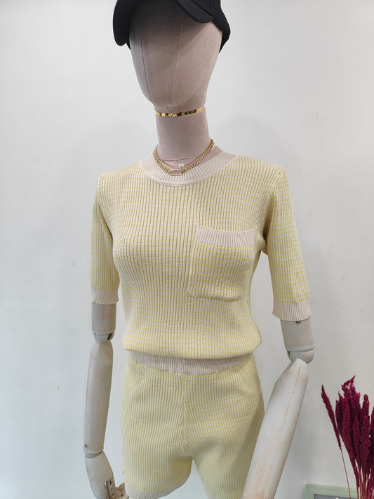 Knitted Yellow Top and Pants
