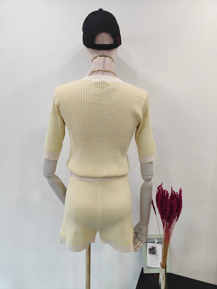 Knitted Yellow Top and Pants