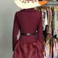 Maroon Buttoned Dress