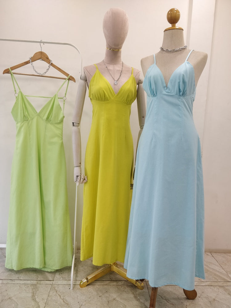Teal Blue Sundress - Gold Lurex Maxi Dress - Tie-Strap Maxi Dress - Lulus